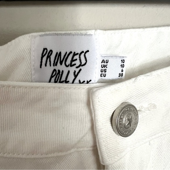 NWOT Princess Polly Pawley white denim cargo pants. - Picture 4 of 11